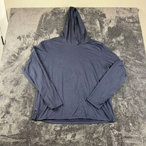 Nathan Running Hoodie Pullover Men's XL Navy Blue Thumbholes Outdoor